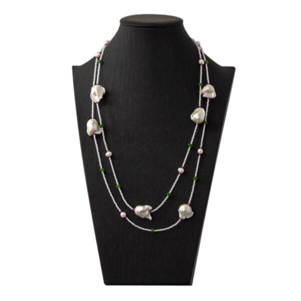 Barockperle, Chromdiopsid Halskette