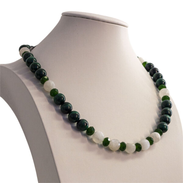 Malachit, Mondstein Edelstein Halskette