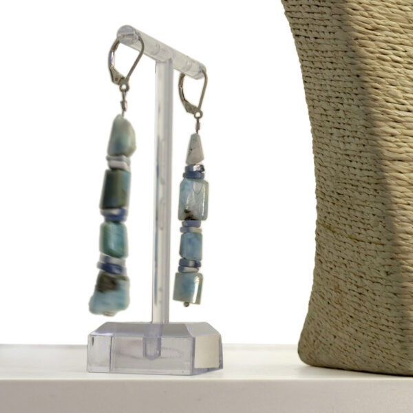 Larimar Edelstein Ohrringe (doppelt)