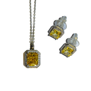 Silber, Zirkonia Kette-Ohrring Kombi