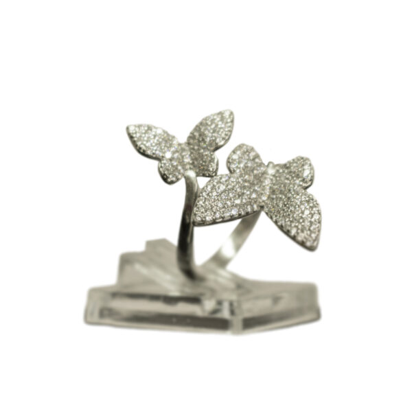 Silber, Zirkonia Ring (Motiv Schmetterlinge)