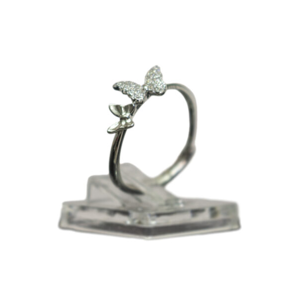 Silber, Zirkonia Ring (Motiv Schmetterlinge klein)