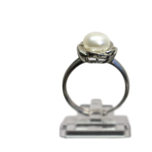 Silber, Perle, Zirkonia Ring (Motiv Perle)