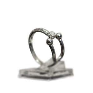 Silber, Perle, Zirkonia Ring (Motiv Stimmgabel)