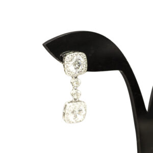 Silber, Zirkonia Ohrringe (Motiv Quad)