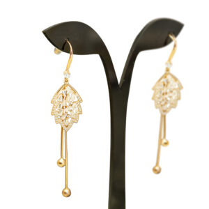 Rosengold Ohrringe (Motiv Eichenblatt)