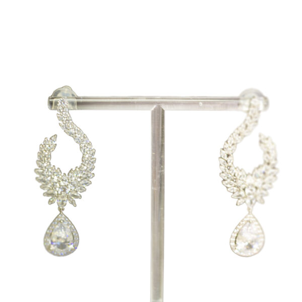 Silber Zirkonia Ohrringe (Motiv Schweif)